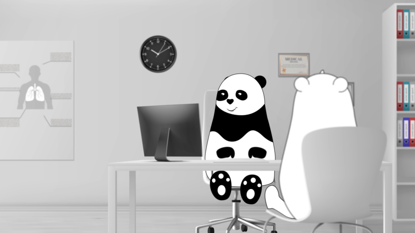 Médecin Panda qui travaille